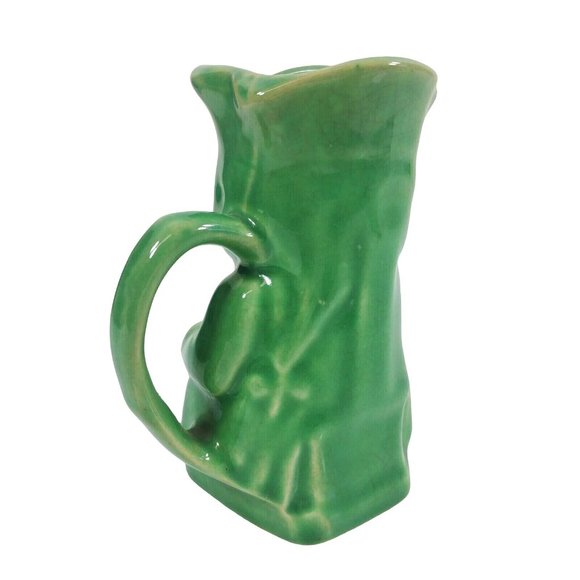 Creamer Pitcher Colonial Man Green With Handle 4" Tall - Picture 3 of 9